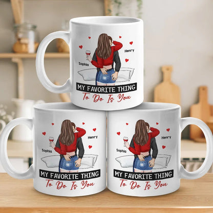 A Kiss Is Our Love's Silent Promise - Couple Personalized Custom Mug - Christmas Gift For Husband Wife, Anniversary