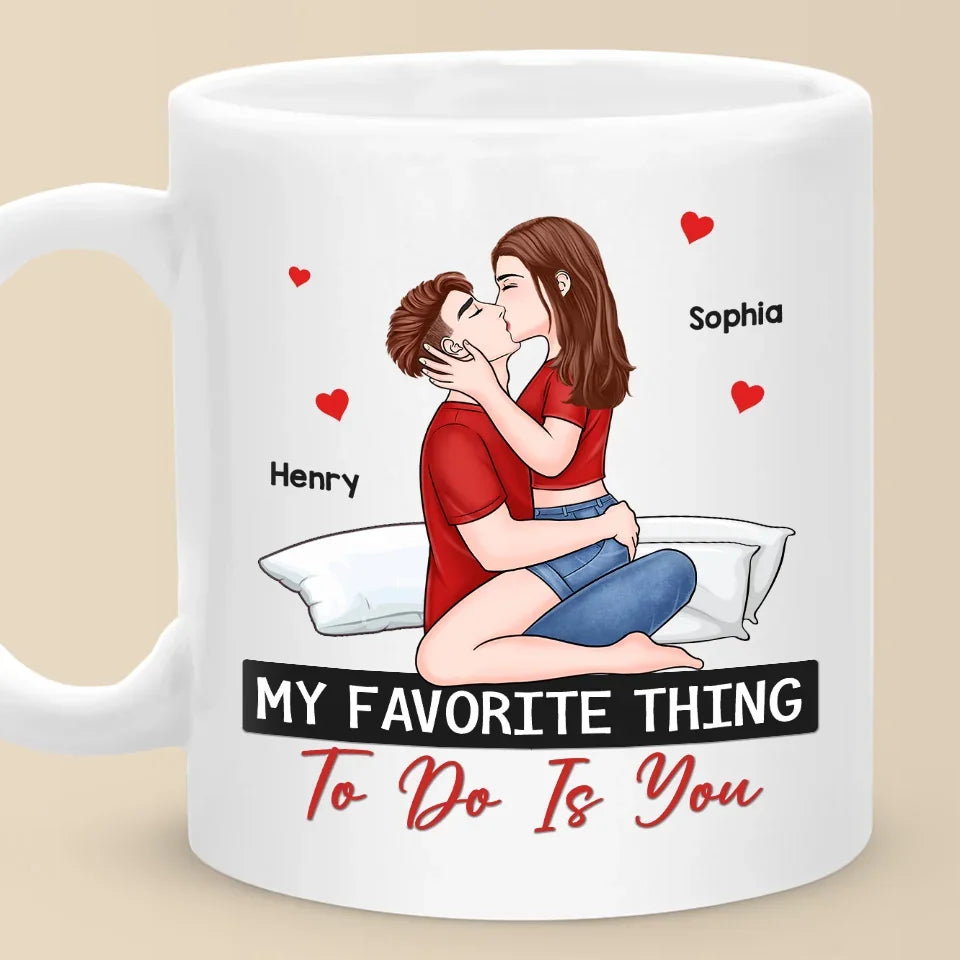 One Kiss, A Thousand Promises - Couple Personalized Custom Mug - Christmas Gift For Husband Wife, Anniversary