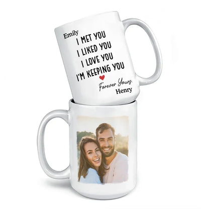 Custom Photo It Started With You And Stays With You - Couple Personalized Custom Mug - Gift For Husband Wife, Anniversary