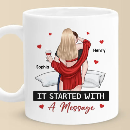 A Kiss Is Our Love's Silent Promise - Couple Personalized Custom Mug - Christmas Gift For Husband Wife, Anniversary