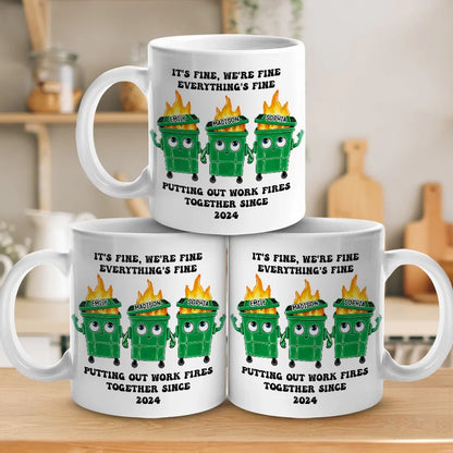 Work Friends Make My Heart Happy - Coworker Personalized Custom Mug - Gift For Coworkers, Work Friends, Colleagues