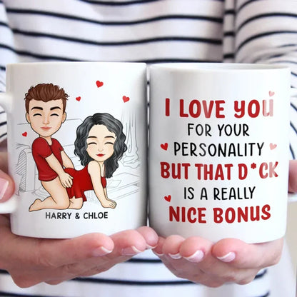 Our Hearts Speak The Same Language - Couple Personalized Custom Mug - Gift For Husband Wife, Anniversary