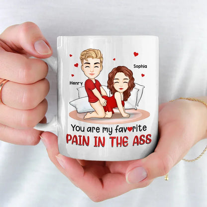 You Are My Favorite Pain In The Peach - Couple Personalized Custom Mug - Gift For Husband Wife, Anniversary