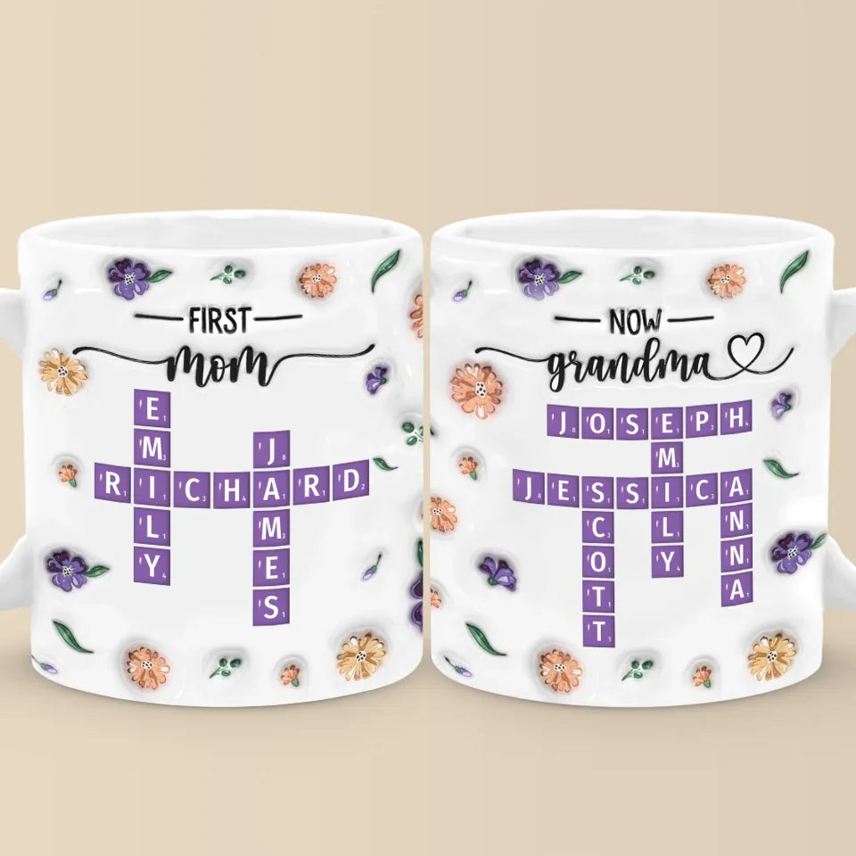 Through Generations, Love Is The Thread That Binds Us - Family Personalized Custom 3D Inflated Effect Printed Mug - Gift For Mom, Grandma