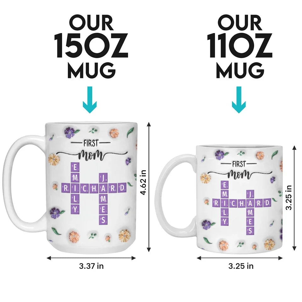 Through Generations, Love Is The Thread That Binds Us - Family Personalized Custom 3D Inflated Effect Printed Mug - Gift For Mom, Grandma
