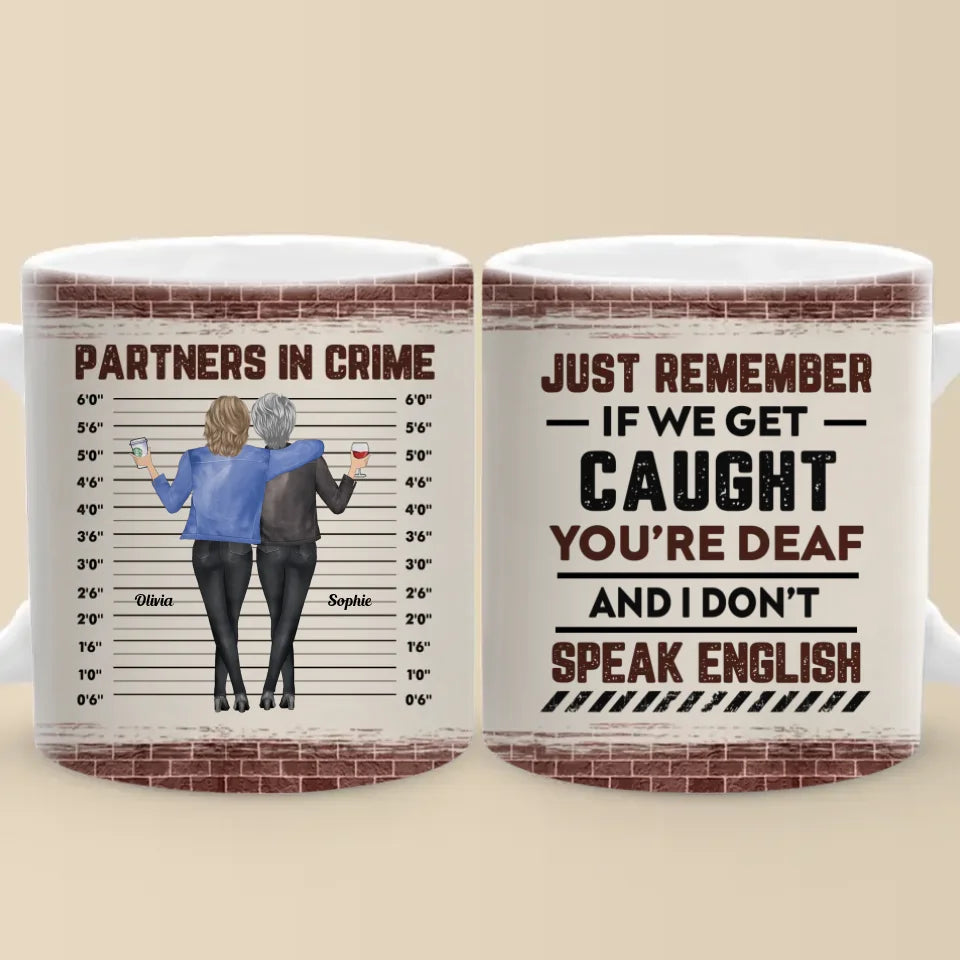 Partners In Mischief - Bestie Personalized Custom Mug - Gift For Best Friends, BFF, Sisters