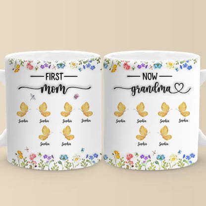 Like Butterflies, Their Love Transcends Generations - Family Personalized Custom 3D Inflated Effect Printed Mug - Gift For Mom, Grandma