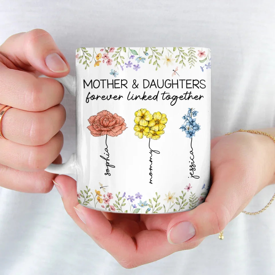 You're The Sunshine That Helps Me Bloom - Family Personalized Custom Mug - Gift For Mom, Daughter