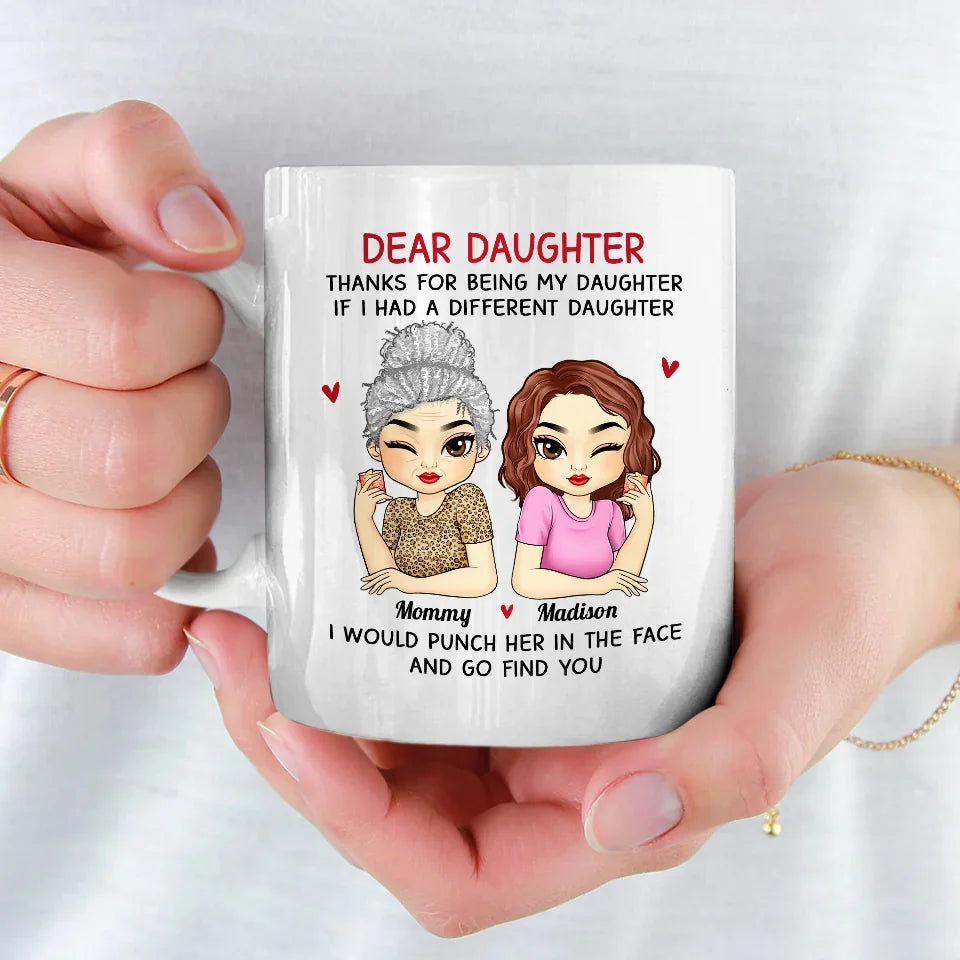 A Daughter Is A Reflection Of Her Mother's Love - Family Personalized Custom Mug - Gift For Mom, Daughter