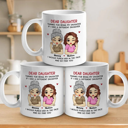 A Daughter Is A Reflection Of Her Mother's Love - Family Personalized Custom Mug - Gift For Mom, Daughter