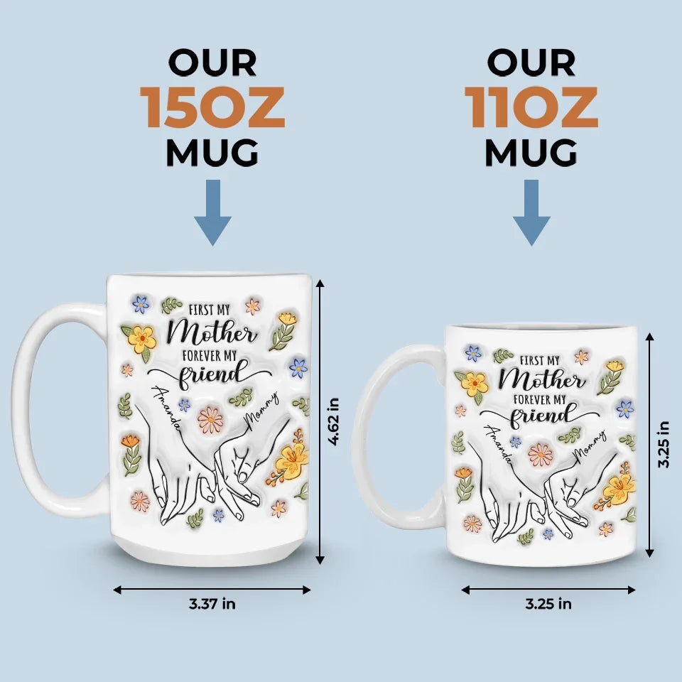A Mother's Love Is The Foundation Of All Friendships - Family Personalized Custom 3D Inflated Effect Printed Mug - Gift For Mom, Daughter