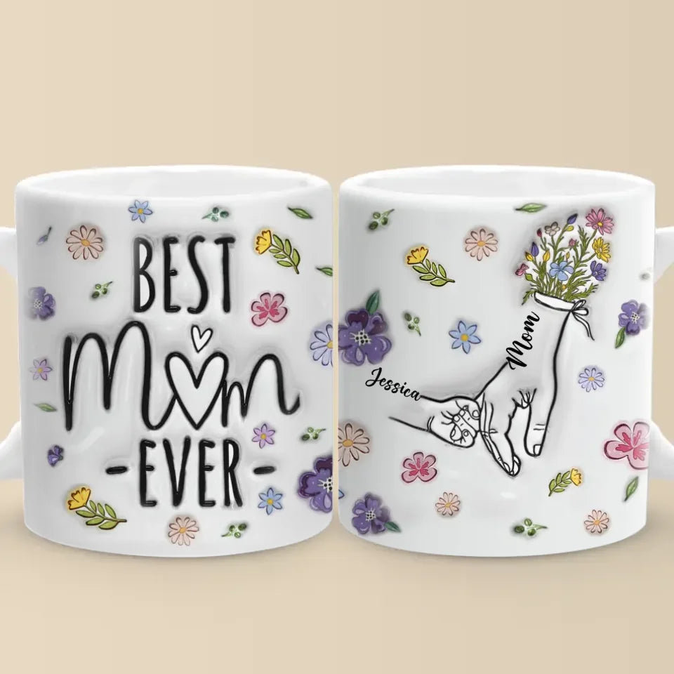 Her Hand, My Anchor In The Storm - Family Personalized Custom 3D Inflated Effect Printed Mug - Gift For Mom, Grandma