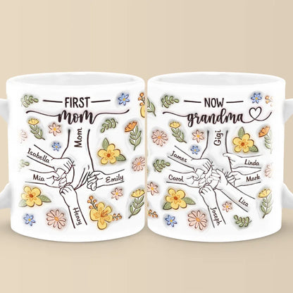 A Grandma's Love Knows No Bounds - Family Personalized Custom 3D Inflated Effect Printed Mug - Gift For Mom, Grandma