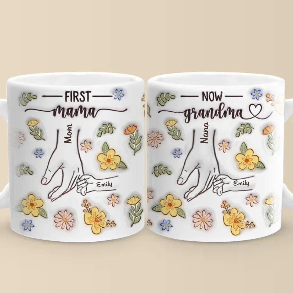 A Grandma's Love Knows No Bounds - Family Personalized Custom 3D Inflated Effect Printed Mug - Gift For Mom, Grandma