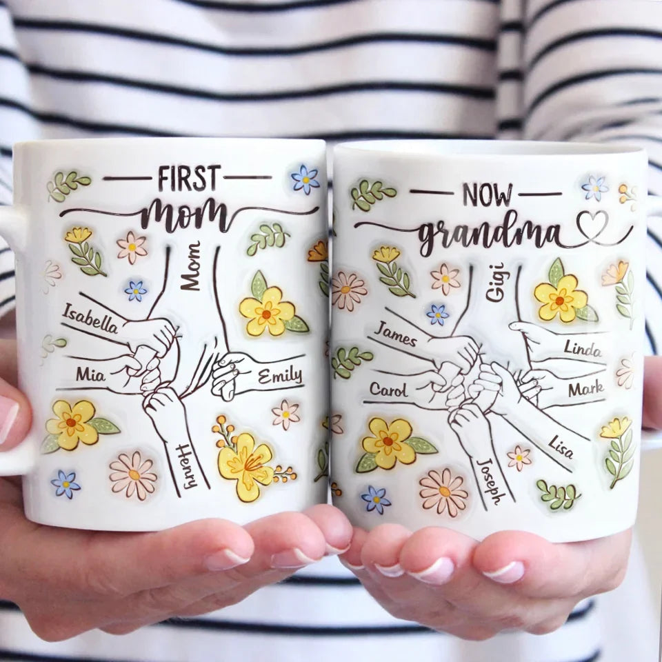 A Grandma's Love Knows No Bounds - Family Personalized Custom 3D Inflated Effect Printed Mug - Gift For Mom, Grandma
