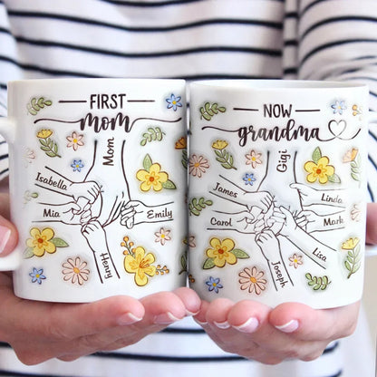 A Grandma's Love Knows No Bounds - Family Personalized Custom 3D Inflated Effect Printed Mug - Gift For Mom, Grandma