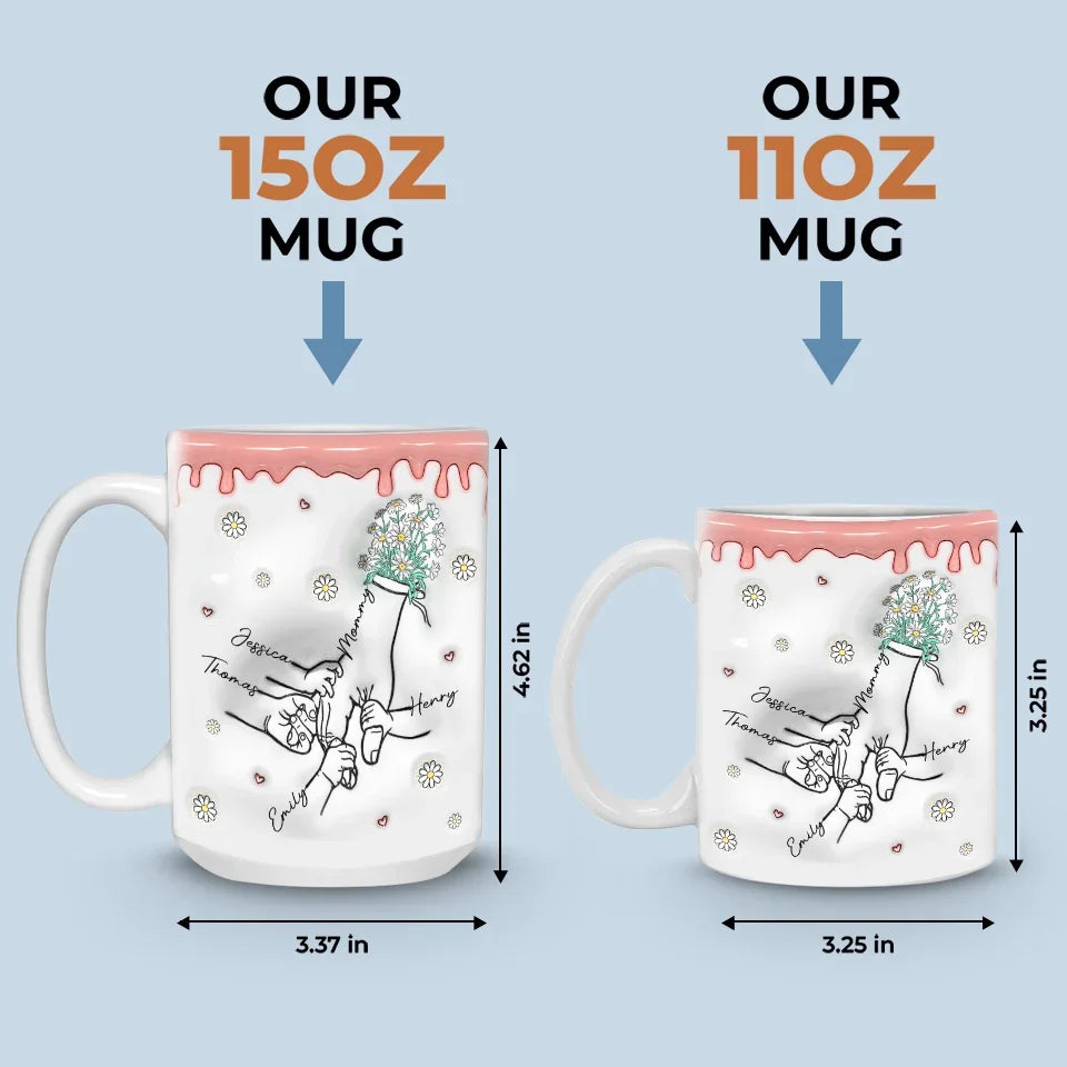 The Love Of A Mother Is Endless, The Wisdom Of A Grandmother Is Timeless - Family Personalized Custom 3D Inflated Effect Printed Mug - Gift For Mom, Grandma