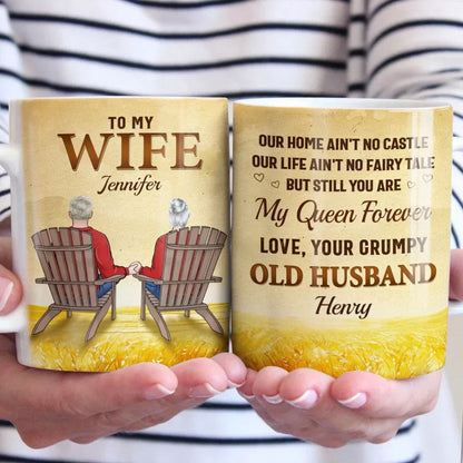 My Queen Forever - Couple Personalized Custom Mug - Gift For Husband Wife, Anniversary