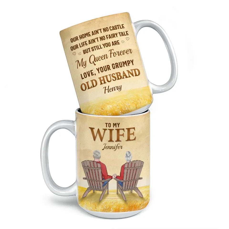 My Queen Forever - Couple Personalized Custom Mug - Gift For Husband Wife, Anniversary