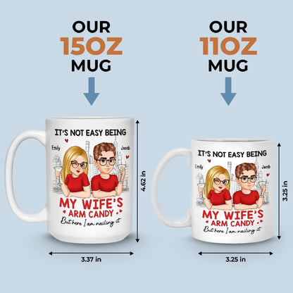 You Make My Heart Happy - Couple Personalized Custom Mug - Gift For Husband Wife, Anniversary