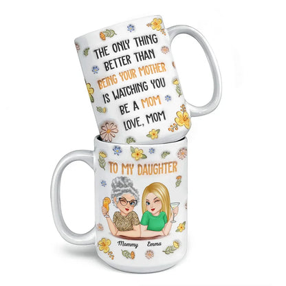 In Her Smile, I See My Own Heart Reflected - Family Personalized Custom 3D Inflated Effect Printed Mug - Gift For Daughter