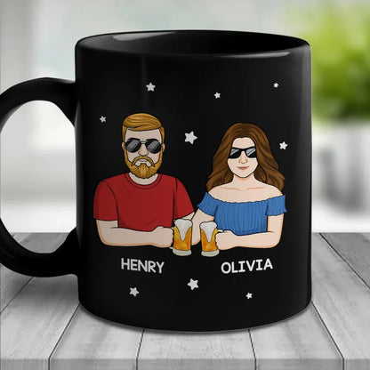 There's No Buddy Like A Brother - Family Personalized Custom Black Mug - Gift For Family Members