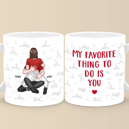 Two Hearts In Love Need No Words - Couple Personalized Custom Mug - Gift For Husband Wife, Anniversary