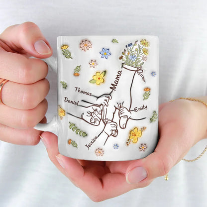 A Mother's Love Endures Through All - Family Personalized Custom 3D Inflated Effect Printed Mug - Gift For Mom, Grandma