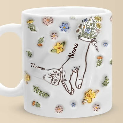 A Mother's Love Endures Through All - Family Personalized Custom 3D Inflated Effect Printed Mug - Gift For Mom, Grandma