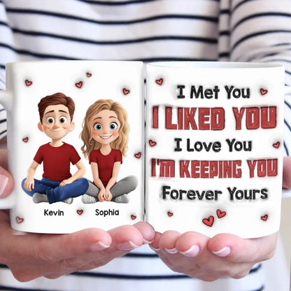 You're My Reason To Smile Every Day - Couple Personalized Custom 3D Inflated Effect Printed Mug - Gift For Husband Wife, Anniversary