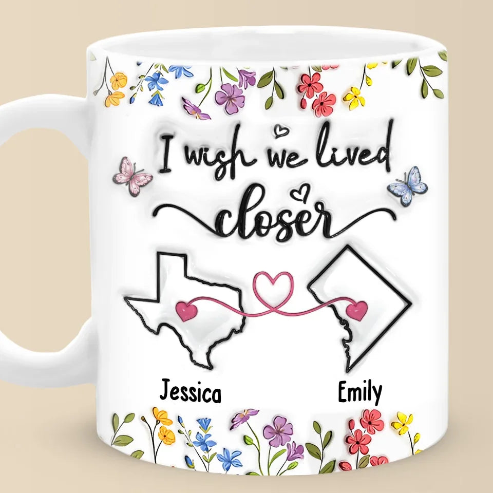 Long Distance Real Friendship Transcends Time And Space - Bestie Personalized Custom 3D Inflated Effect Printed Mug - Gift For Best Friends, BFF, Sisters