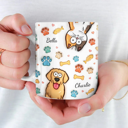 The Best Therapists Have Fur And Four Legs - Dog & Cat Personalized Custom 3D Inflated Effect Printed Mug - Gift For Pet Owners, Pet Lovers