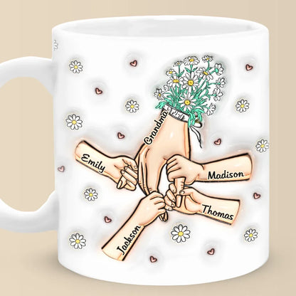 Grandma's Love Is Forever - Family Personalized Custom 3D Inflated Effect Printed Mug - Gift For Mom, Grandma