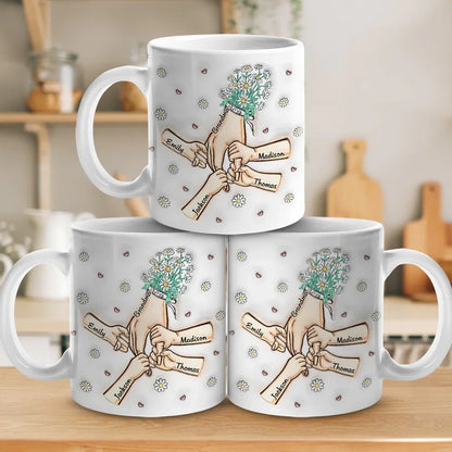Grandma's Love Is Forever - Family Personalized Custom 3D Inflated Effect Printed Mug - Gift For Mom, Grandma