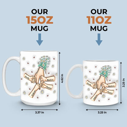 Grandma's Love Is Forever - Family Personalized Custom 3D Inflated Effect Printed Mug - Gift For Mom, Grandma