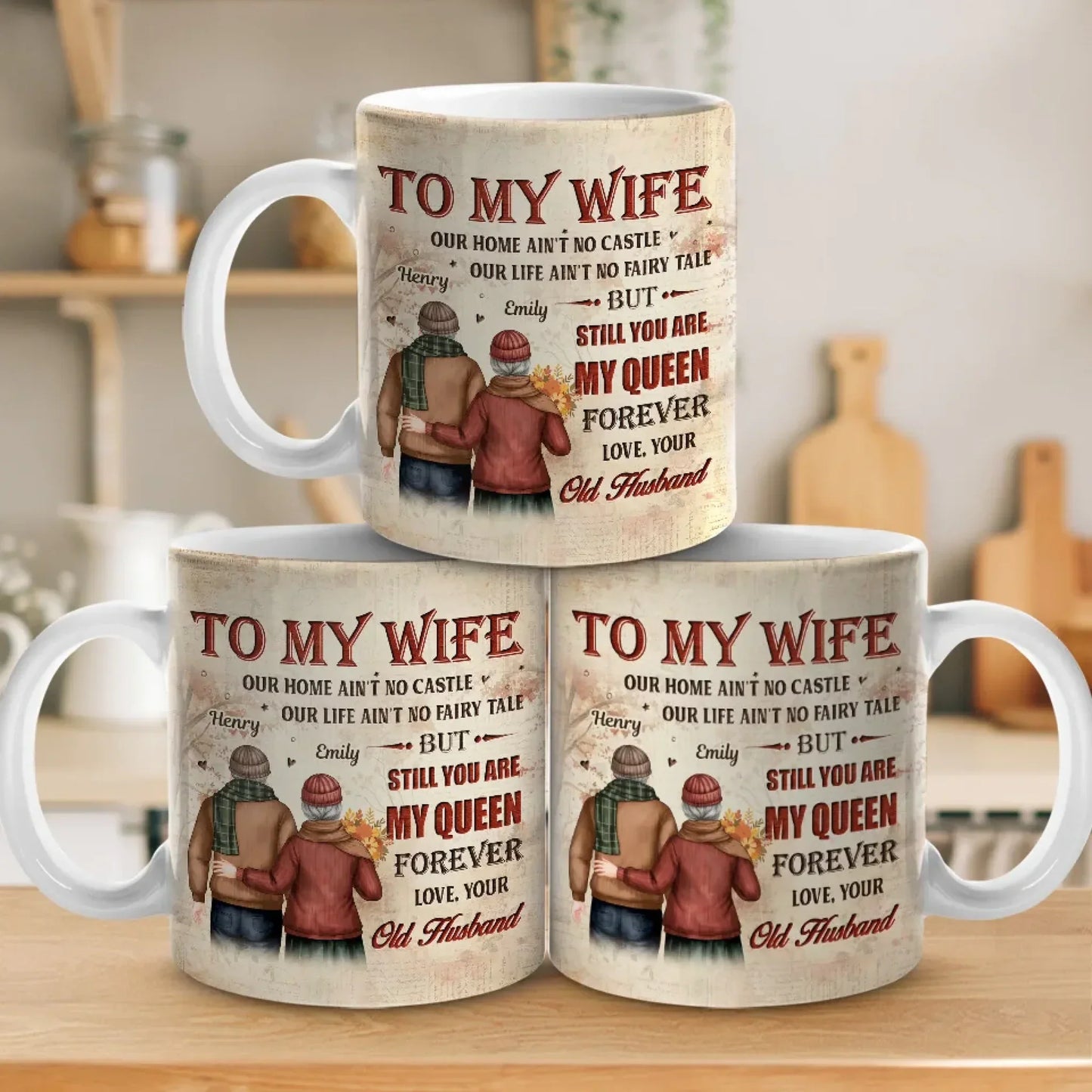 In Your Smile, I Find My Peace - Couple Personalized Custom Mug - Gift For Husband Wife, Anniversary