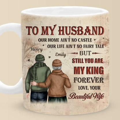 In Your Smile, I Find My Peace - Couple Personalized Custom Mug - Gift For Husband Wife, Anniversary