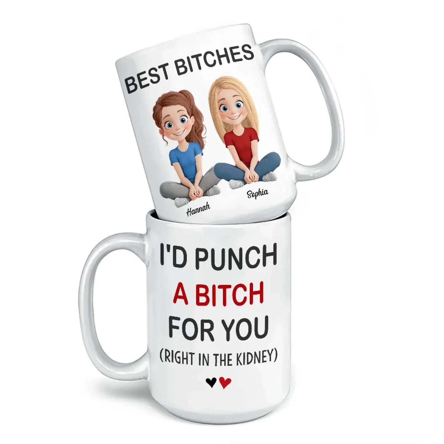 Life Is Better With You By My Side - Bestie Personalized Custom Mug - Gift For Best Friends, BFF, Sister