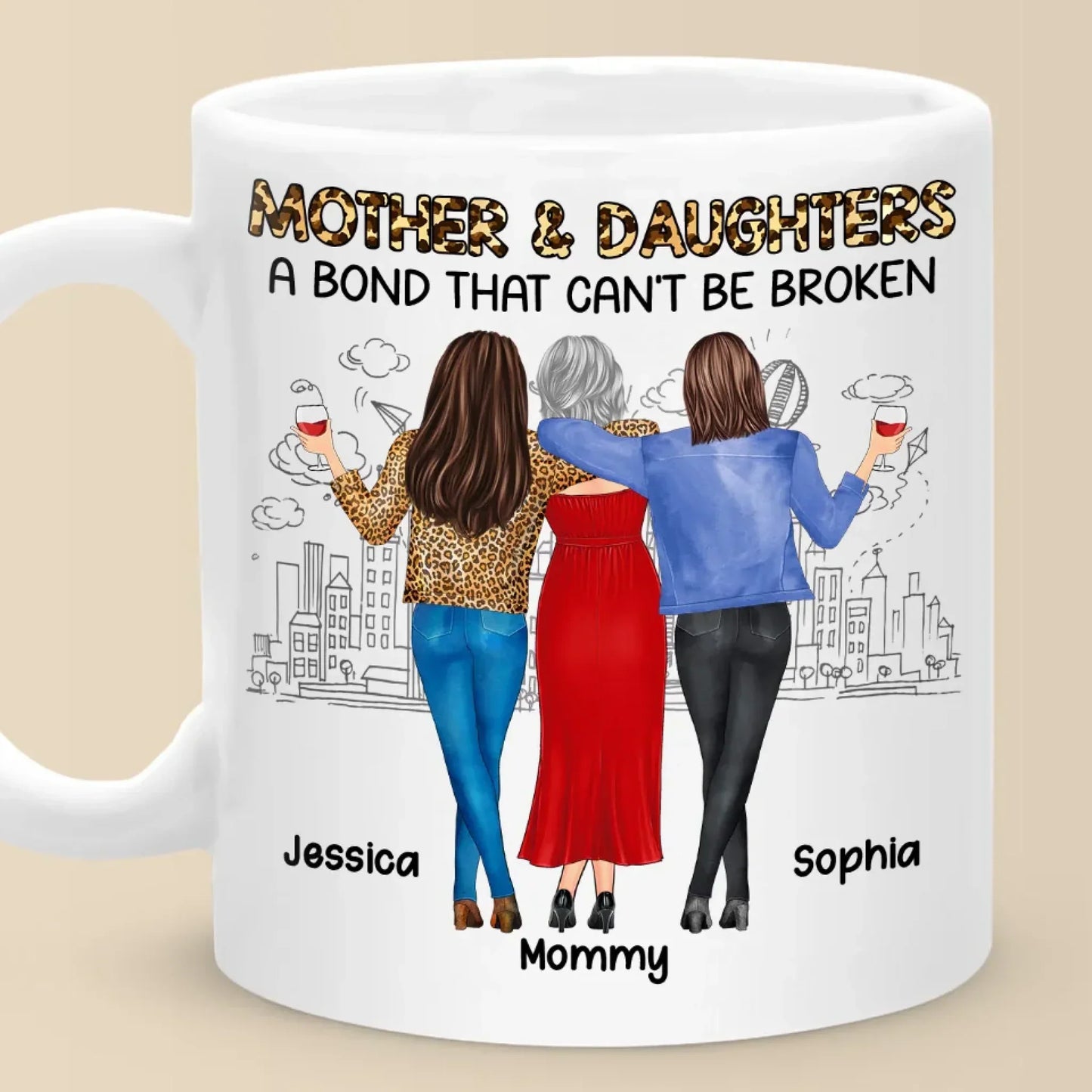 Daughter By Chance, Best Friend By Choice - Family Personalized Custom Mug - Gift For Mom, Daughter