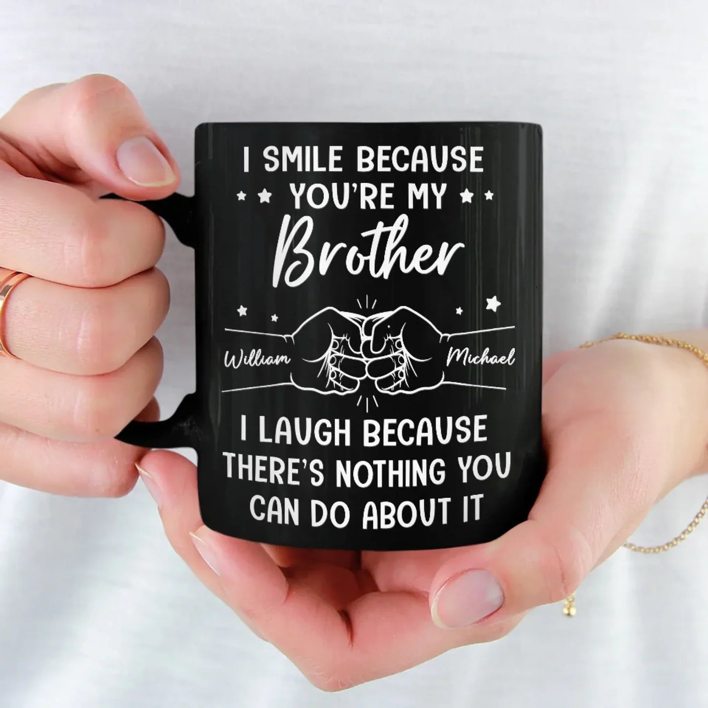 A Brother Is A First Friend - Family Personalized Custom Black Mug - Gift For Family Members