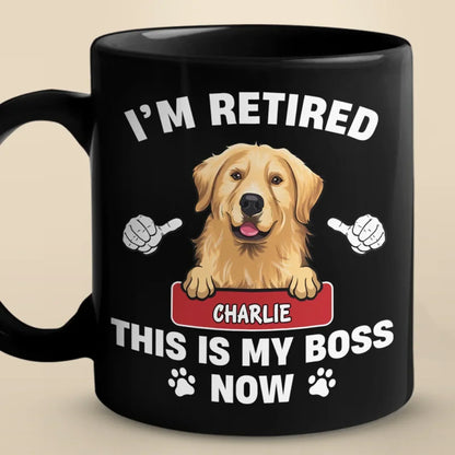 Dogs Have Owners, Cats Have Staff - Dog & Cat Personalized Custom Black Mug - Appreciation, Retirement Gift For Coworkers, Work Friends, Colleagues, Pet Owners, Pet Lovers