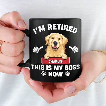 Dogs Have Owners, Cats Have Staff - Dog & Cat Personalized Custom Black Mug - Appreciation, Retirement Gift For Coworkers, Work Friends, Colleagues, Pet Owners, Pet Lovers