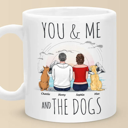 Together With Our Pups - Couple Personalized Custom Mug - Gift For Husband Wife, Anniversary, Pet Owners, Pet Lovers