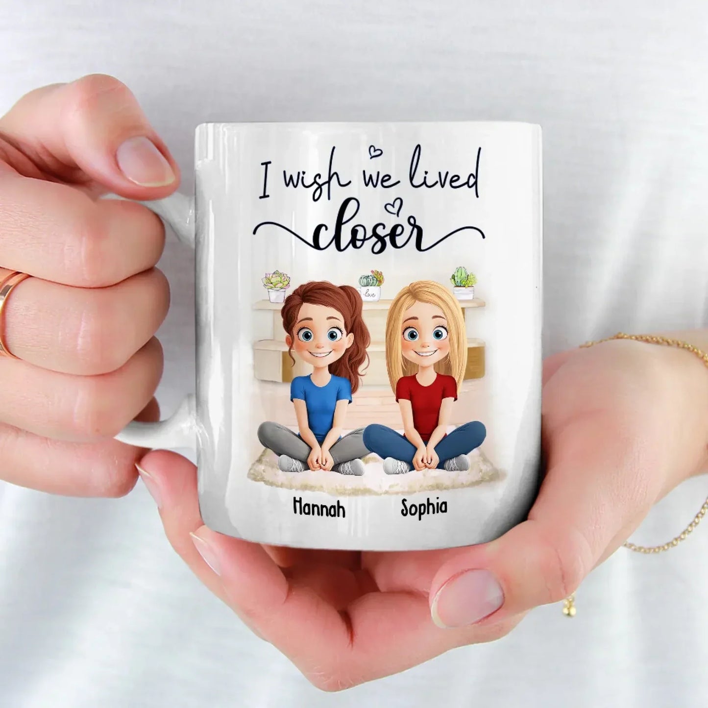 You're Always With Me In Spirit - Bestie Personalized Custom Mug - Gift For Best Friends, BFF, Sister