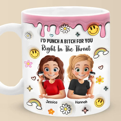 Our Friendship Knows No Bounds - Bestie Personalized Custom 3D Inflated Effect Printed Mug - Gift For Best Friends, BFF, Sisters