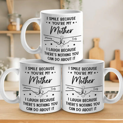 Strong Together, One Fist Bump At A Time - Family Personalized Custom Mug - Gift For Mom, Daughter, Son