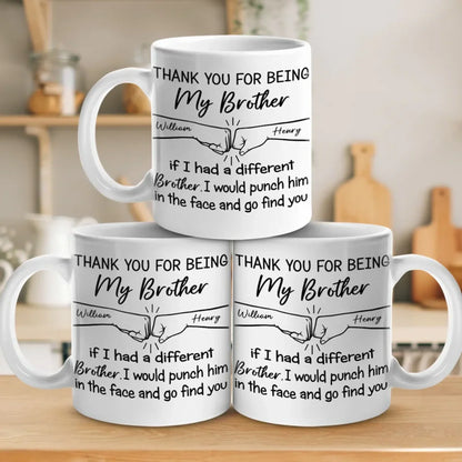 I Would Punch Him In The Face And Go Find You - Family Personalized Custom Mug - Gift For Family Members