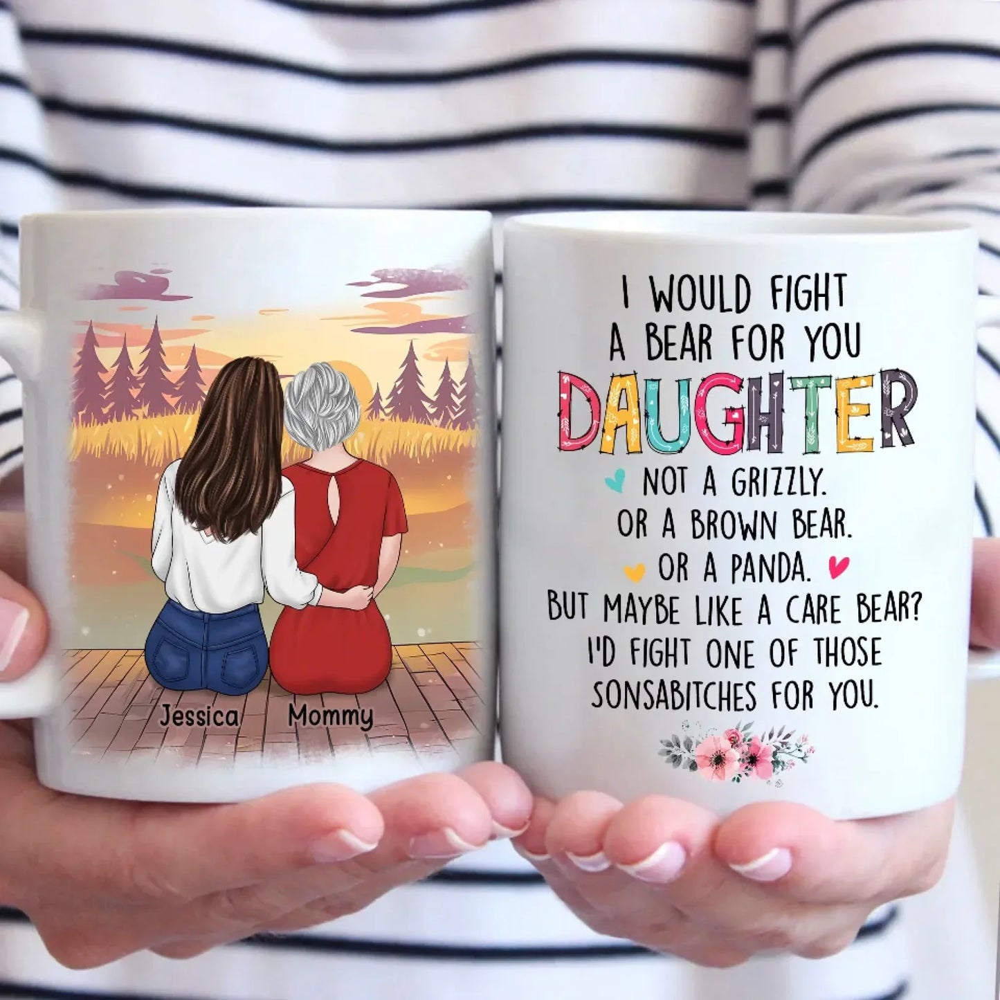 A Bond Built On Laughter, Love - Family Personalized Custom Mug - Gift For Mom, Daughter