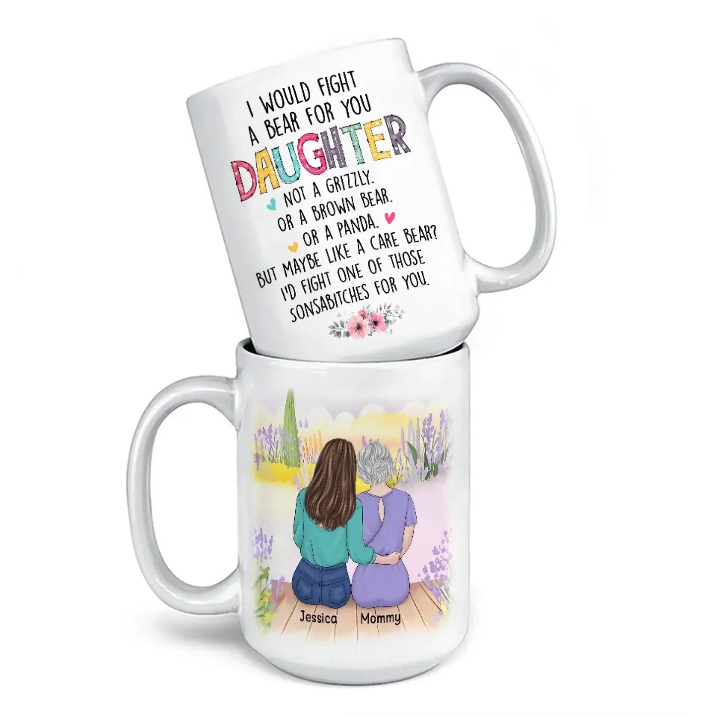 Anything For My Daughter - Family Personalized Custom Mug - Gift For Mom, Daughter