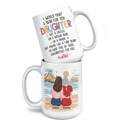 A Mother's Love, A Daughter's Laughter - Family Personalized Custom Mug - Gift For Mom, Daughter